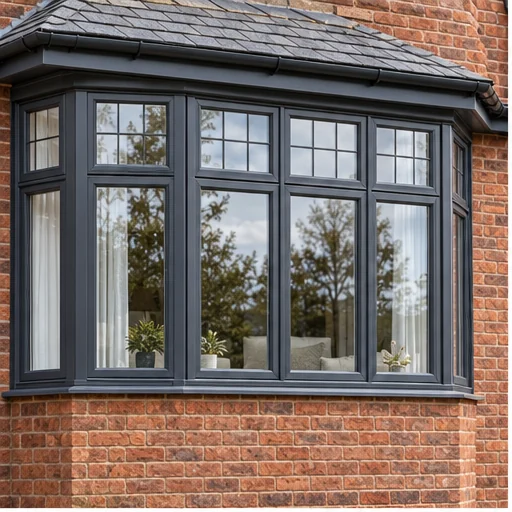 Material detail: window frame and surrounding finish