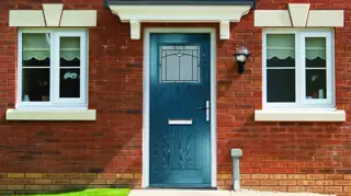 Deco Duke door, pictured in Prussian Blue