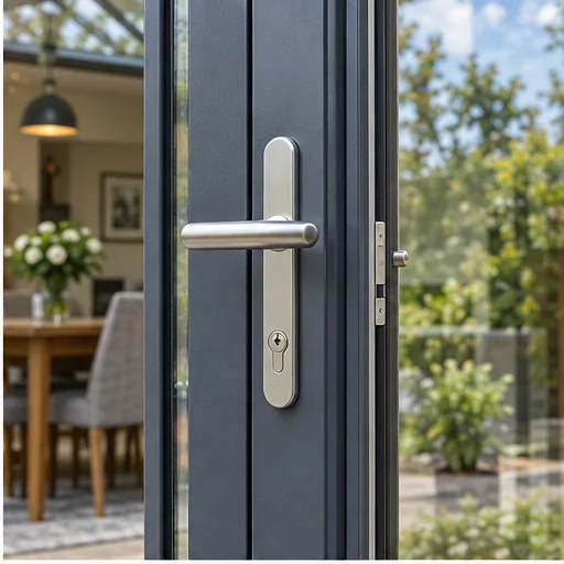 Entrance detail: door finish and handle