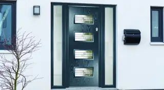 Lansing door, pictured in Anthracite Grey