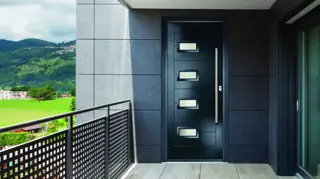 Moderne Albert door, pictured in Anthracite Grey
